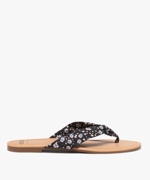 Tongs femme à brides en tissu drapé à motifs vue1 - GEMO (CASUAL) - GEMO