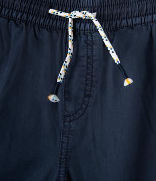 Bermuda garçon en toile au coloris unique et à taille élastiquée vue2 - GEMO (JUNIOR) - GEMO