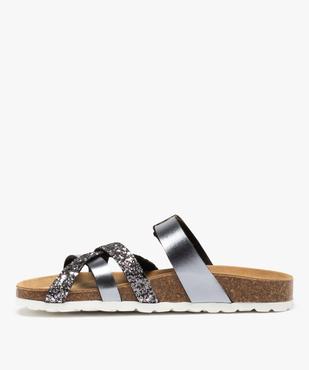 Mules femme à talon plat et brides métallisées vue3 - GEMO (CASUAL) - GEMO