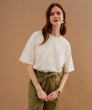 Tee-shirt manches courtes oversize en jersey épais femme vue1 - GEMO(FEMME PAP) - GEMO