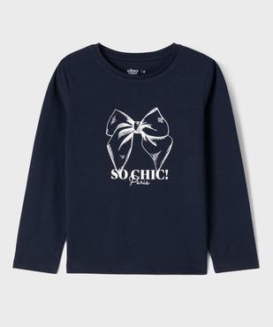 Tee-shirt manches longues avec motif girly fille vue1 - GEMO 4G FILLE - GEMO