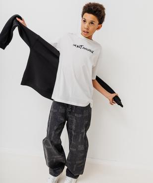 Jean large en denim imprimé délavé garçon vue6 - GEMO 4G GARCON - GEMO