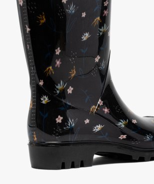 Bottes de pluie femme à imprimé fleuri et semelle crantée vue6 - GEMO (EQUIPT) - GEMO
