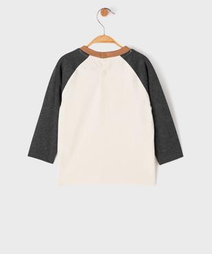Tee-shirt à manches longues contrastantes bébé garçon vue3 - GEMO 4G BEBE - GEMO
