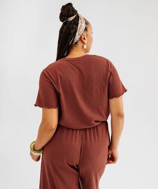 Tee-shirt marches courtes avec finitions froncées femme grande taille vue3 - GEMO 4G GT - GEMO
