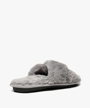 Mules d'intérieur femme en peluche avec brides croisées vue4 - GEMO(HOMWR FEM) - GEMO