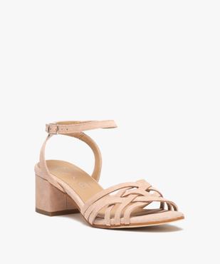Sandales femme avec brides en croûte de cuir - Tanéo vue2 - TANEO - GEMO