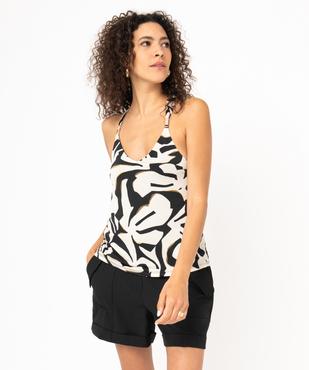 Débardeur imprimé col V avec dos fantaisie femme vue5 - GEMO(FEMME PAP) - GEMO