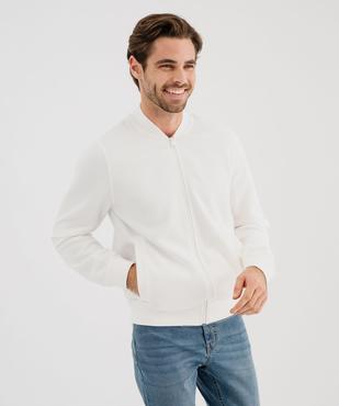 Sweat zippé en maille texturée homme vue4 - GEMO (HOMME) - GEMO