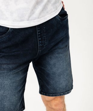Bermuda en jean stretch ample à taille élastique homme vue2 - GEMO (HOMME) - GEMO