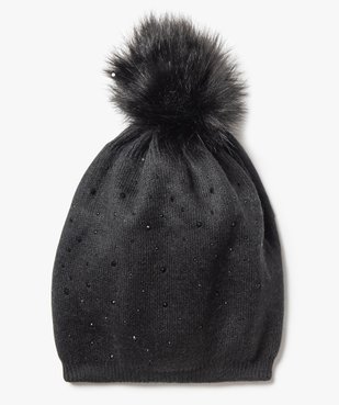 Bonnet femme avec pompon velue et strass vue1 - GEMO (ACCESS) - GEMO