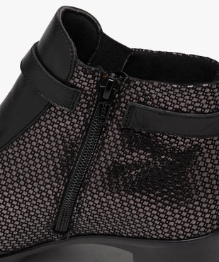 Boots femme confort à talon dessus en cuir uni brillant vue6 - GEMO (CONFORT) - GEMO