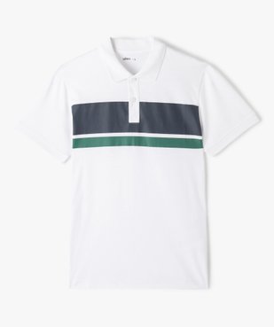 Polo garçon à manches courtes avec rayures sur le buste vue1 - GEMO (JUNIOR) - GEMO