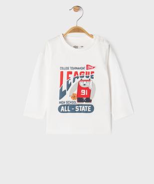 Tee-shirt manches longues avec motif collège bébé garçon vue1 - GEMO 4G BEBE - GEMO