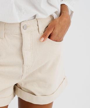 Short en jean large à revers femme vue2 - GEMO(FEMME PAP) - GEMO