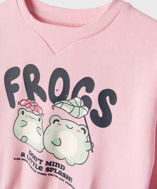 Sweat ample imprimé avec encolure élastiquée fille vue2 - GEMO 4G FILLE - GEMO