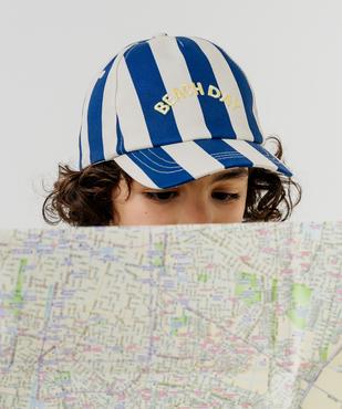 Casquette rayée avec message brodé garçon vue1 - GEMO 4G GARCON - GEMO