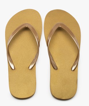 Tongs femme unies à fine bride entre-doigts vue1 - GEMO (PLAGE) - GEMO