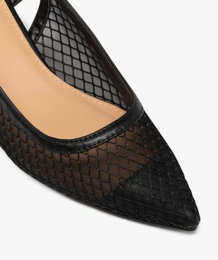 Escarpins sling-back en textile résille femme vue7 - FOLLOW ME - GEMO
