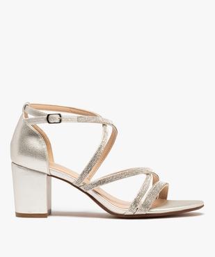 Sandales femme à talon fermé et fines brides strass vue8 - VALENTINA BALDA - GEMO