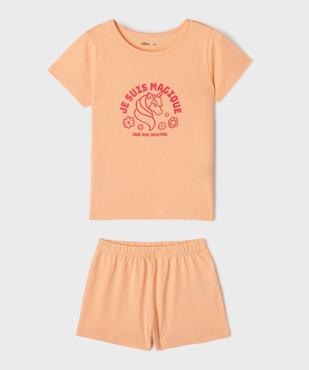 Pyjashort en jersey de coton imprimé fille vue1 - GEMO (ENFANT) - GEMO