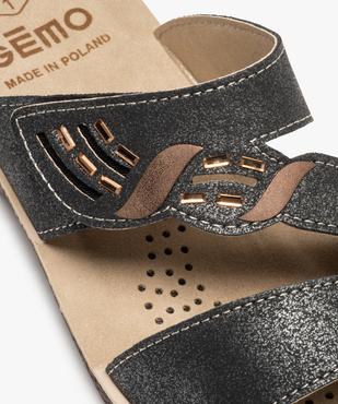 Mules femme confort brides métallisées à scratch vue6 - GEMO (CONFORT) - GEMO