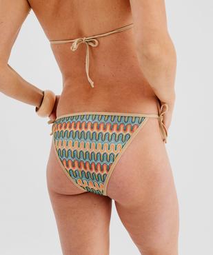 Bas de maillot de bain en crochet et paillettes femme vue2 - GEMO (PLAGE) - GEMO