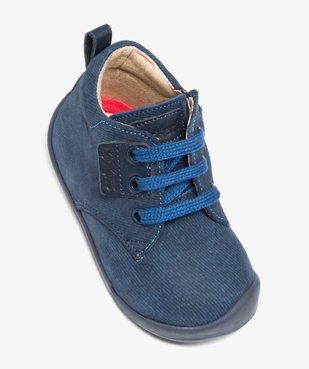 Chaussures premiers pas bébé garçon en cuir uni style denim - Kickers vue5 - KICKERS - GEMO