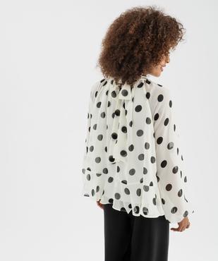 Blouse à pois en voile avec lien dans le dos femme vue6 - GEMO(FEMME PAP) - GEMO