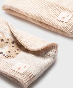 Ensemble 2 pièces bonnet et tour de cou bébé fille vue2 - GEMO(BEBE DEBT) - GEMO
