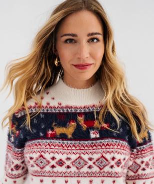 Pull de Noël en maille duveteuse femme vue5 - GEMO(FEMME PAP) - GEMO