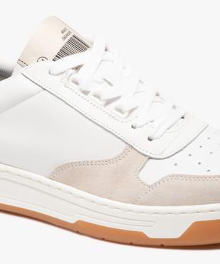 Baskets homme dessus cuir à semelle contrastante – Tanéo vue6 - TANEO - GEMO