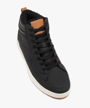 Baskets homme mid-cut dessus uni avec col matelassé et intérieur Sherpa vue6 - GEMO (CASUAL) - GEMO
