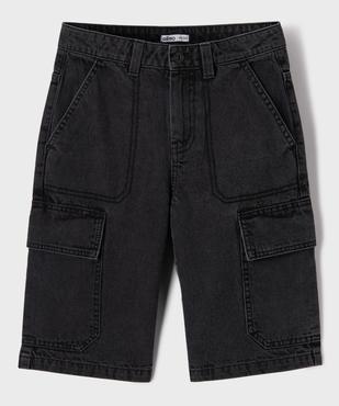 Bermuda en jean coupe Cargo Regular avec ceinture ajustable garçon vue1 - GEMO (JUNIOR) - GEMO
