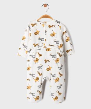 Pyjama en velours à motifs animaux de la jungle bébé garçon vue3 - GEMO 4G BEBE - GEMO