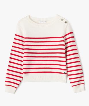 Pull rayé coupe courte fille - LuluCastagnette vue2 - LULUCASTAGNETTE - GEMO