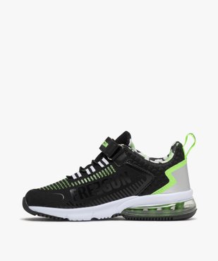 Baskets à scratch avec détails fluo et semelle à bulle d'air garçon - Freegun vue3 - FREEGUN - GEMO