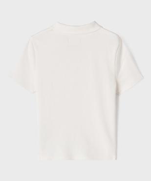 Polo en maille côtelée avec boutons fantaisie fille vue3 - GEMO 4G FILLE - GEMO