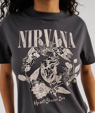 Tee-shirt manches courtes avec motif rock femme - Nirvana vue2 - NIRVANA - GEMO