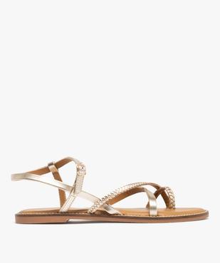 Sandales à brides en cuir avec entredoigts femme - Tanéo vue1 - TANEO GEMO FOR GOOD - GEMO