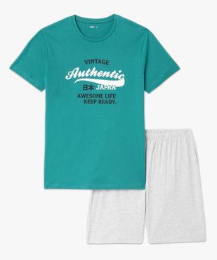 Pyjashort en coton avec haut imprimé homme vue4 - GEMO 4G HOMME - GEMO
