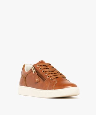 Baskets femme casual à zip avec côtés poinçonnés vue3 - FOLLOW ME - GEMO