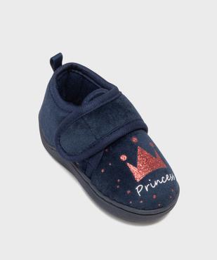 Chaussons en velours avec motifs pailletés bébé fille vue5 - GEMO 4G BEBE - GEMO