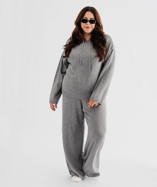 Pull à capuche coupe loose en fine maille femme vue4 - GEMO (G TAILLE) - GEMO