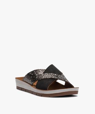 Mules femme confort à larges brides croisées vue2 - GEMO (CONFORT) - GEMO