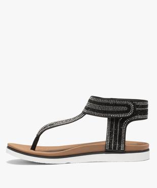 Sandales femme à entre-doigts et à strass - Skechers vue3 - SKECHERS - GEMO