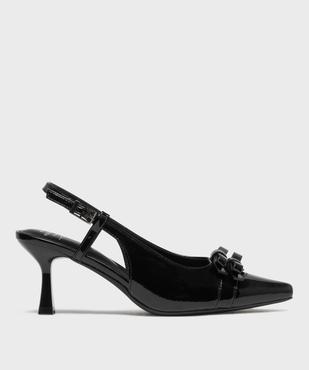 Escarpins sling-back vernis à bout pointu et talon femme - Follow Me vue1 - FOLLOW ME - GEMO