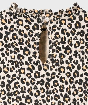 Tee-shirt manches longues imprimé avec col froncé fille vue2 - GEMO 4G FILLE - GEMO