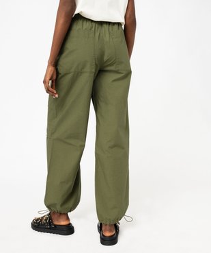 Pantalon baggy en toile de coton femme vue3 - GEMO(FEMME PAP) - GEMO