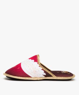 Chaussons femme mules en velours imprimé – Harry Potter vue3 - HARRY POTTER - GEMO